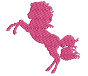 Stickdatei Pferde Silhouette - Steigendes Pferd